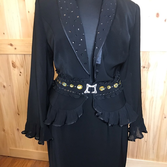 AS-HRO sequin trim jacket w maxi skirt- - Picture 15 of 16